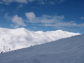 Blue sky winter landscape