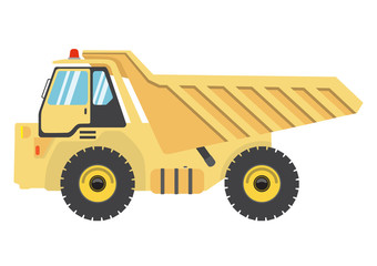 cartoon flat dump truck.vector auto heavy vehicle illustration.car icon isolated