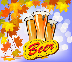 Vector illustration of beer against the backdrop