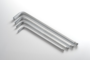 L-Shaped Hex Wrench set on white background