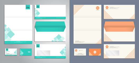 Modern stationery set pattern in vector format