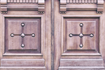 Fototapeta premium Woodcarving on the doors