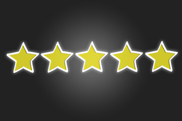 Fototapeta premium Concept of ranking stars isolated on a background - business concept