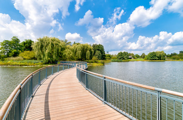 Chicago Botanic Garden Bridge, Illinois, USA