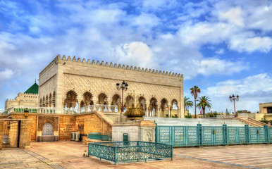 Mausoleum of Mohammed V, a historical building in 
Rabat, Morocco. It contains the tombs of the Moroccan king and his two sons, late King Hassan II and Prince Abdallah
