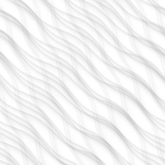 abstract pattern seamless. white texture. wave wavy modern geometric white background. interior design wall 3d  vector illustration