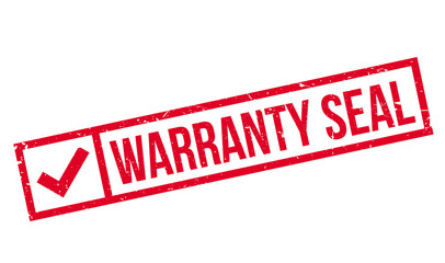 Warranty Seal rubber stamp. Grunge design with dust scratches. Effects can be easily removed for a clean, crisp look. Color is easily changed.
