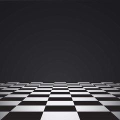Naklejka premium Chess floor on a dark background