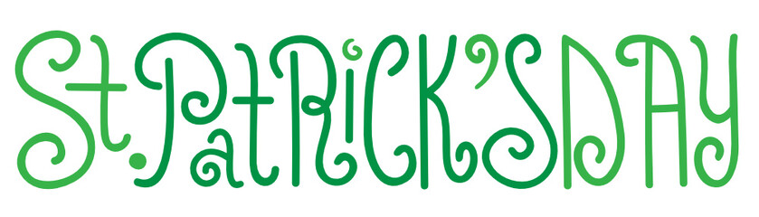 ST PATRICK’S DAY hand lettering banner with shamrocks