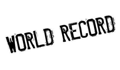 World Record rubber stamp. Grunge design with dust scratches. Effects can be easily removed for a clean, crisp look. Color is easily changed.