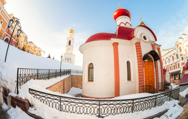 Russian orthodox church. Iversky monastery in Samara, Russia