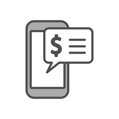 Phone message icon on white background