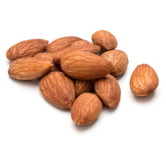 almond nuts isolated on white background close up