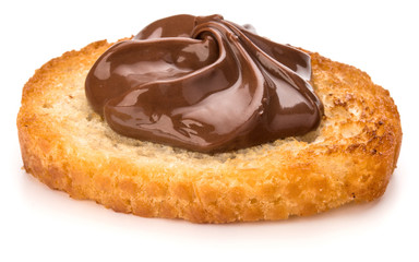 sandwich with chocolate cream isolated on white background cutout