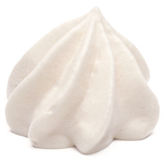 Whipped cream swirl  isolated on white background cutout