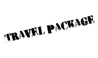 Travel Package rubber stamp. Grunge design with dust scratches. Effects can be easily removed for a clean, crisp look. Color is easily changed.