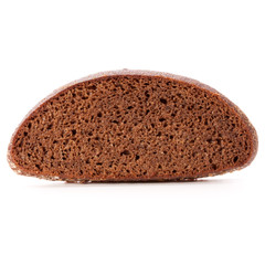 Slice of fresh rye bread isolated on white background cutout