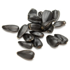 Sunflower seeds  isolated on white background close up