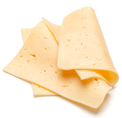 cheese slices isolated on white background cutout