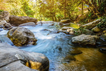 Nature Stream from Wachira Tan Waterfall at Doi Inthanon National Park Chiang Mai, Thailand