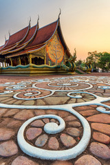sunrise at beautiful temple in Thailand