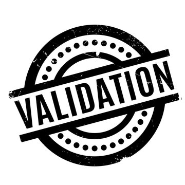 Validation rubber stamp. Grunge design with dust scratches. Effects can be easily removed for a clean, crisp look. Color is easily changed.