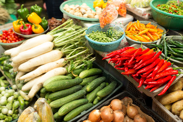 Fresh and organic vegetables at farmers market