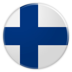 Obraz premium Finland Flag Button, 3d illustration on white background