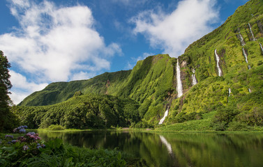 Beautiful and scenic landscape of Azores islands in Portugal