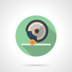 Grinding machine flat green round vector icon