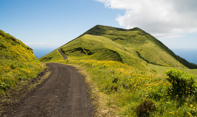 Beautiful and scenic landscape of Azores islands in Portugal