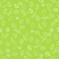 Easter eggs floral pattern. Seamless with ornamental. Holiday