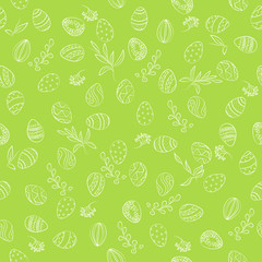 Easter eggs floral pattern. Seamless with ornamental. Holiday