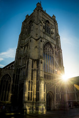 Saint Peter Mancroft Church in Norwich in strong sunlight