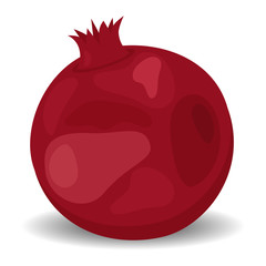 Juicy pomegranate isolated on white. flat style