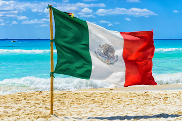 Mexican Flag on the Beach