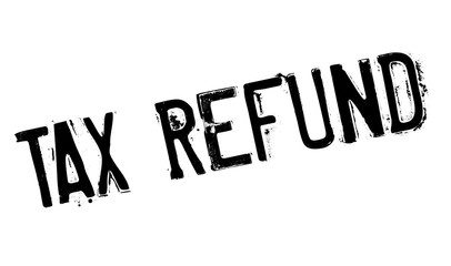 Tax Refund rubber stamp. Grunge design with dust scratches. Effects can be easily removed for a clean, crisp look. Color is easily changed.