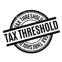 Tax Threshold rubber stamp. Grunge design with dust scratches. Effects can be easily removed for a clean, crisp look. Color is easily changed.