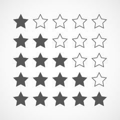 Gray stars rating. Vector illustration.