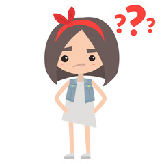 Young citizen is asking a question // flat vector illustration