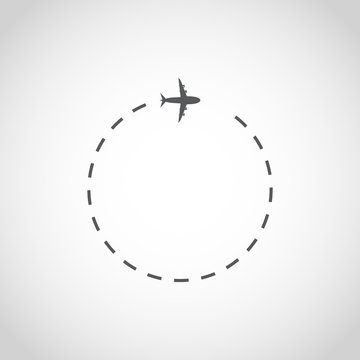 Airplane in sky. Vector illustration.