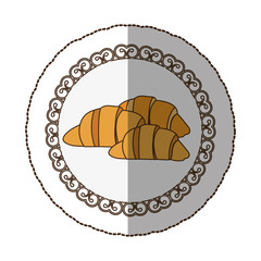 emblem croissant bread icon, vector illustraction design image
