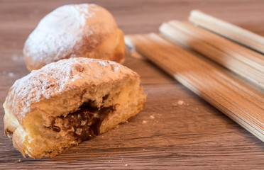 Donuts with chocolate marmalade