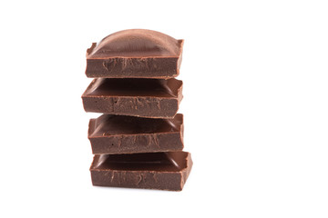 Stack of chocolate pieces