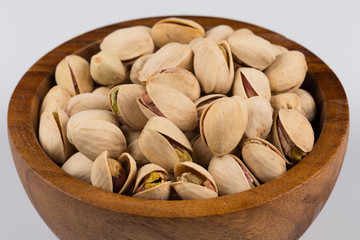 Heap of salted pistachio nuts