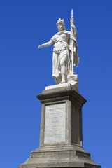 Fototapeta na wymiar Statue of Liberty from white Carrara marble in San Marino