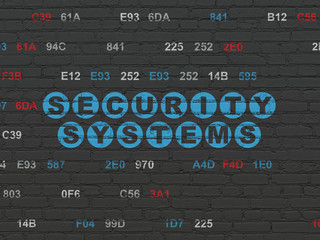 Safety concept: Security Systems on wall background