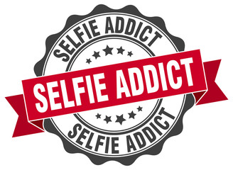 Fototapeta premium selfie addict stamp. sign. seal