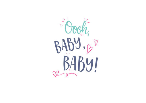 Baby Birth Card Modern Lettering Design