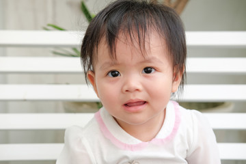 Cute Baby girl , close-up portrait, Portrait of a beautiful baby girl